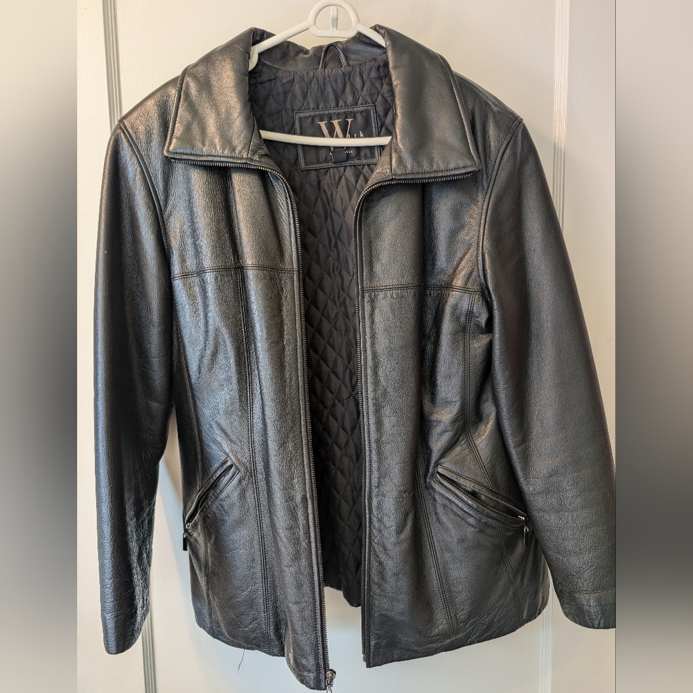 Black leather jacket
